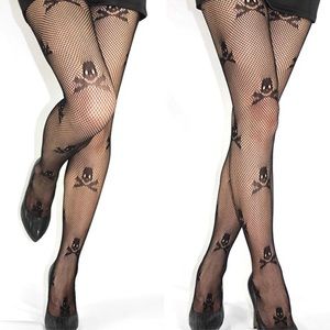 Sexy & Funky Goth Skull Fishnet Pantyhose Stocking